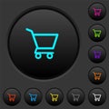 Empty shopping cart dark push buttons with color icons Royalty Free Stock Photo