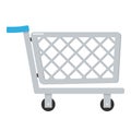 Empty Shopping Cart Flat Icon on White Royalty Free Stock Photo