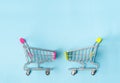 The Empty Shopping Cart on a isolated blue background