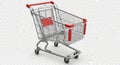 Empty Metal Shopping Cart Isolated â Consumer Retail Concept Royalty Free Stock Photo
