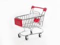 Empty shopping cart, isolated on white background Royalty Free Stock Photo