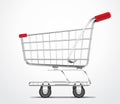 Empty Shopping Cart Trolley Vector in White Background Royalty Free Stock Photo