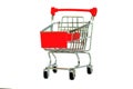 Empty shopping carts white background