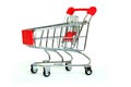 Empty shopping carts white background