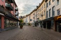 Empty Shopping Street in Morning Light Friedrichshafen Germany Royalty Free Stock Photo