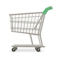 Empty Shopping Supermarket Cart. Business Retail Equipment. Vector Royalty Free Stock Photo