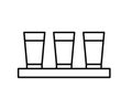 Empty shot glass set, line icon. Simple sign of cup. Vector Royalty Free Stock Photo