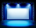 Empty show stage. Vector illustration. Royalty Free Stock Photo