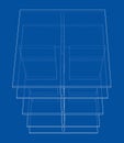 Empty showcase outline. Vector rendering of 3d Royalty Free Stock Photo