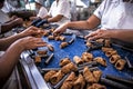 Empty Sicilian cannoli factory, classic sweet from southern Italy.