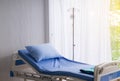 Empty sickbed at hospital room for supporting patients