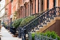 Empty Sidewalk in Greenwich Village in New York City Royalty Free Stock Photo