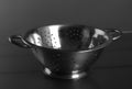 Empty sieve strainer stainless metal with handles Royalty Free Stock Photo