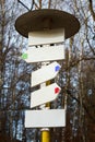 Empty sign on a trail