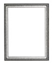 Empty silver carved wooden picture frame