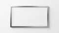 Empty silver picture frame on white wall Royalty Free Stock Photo
