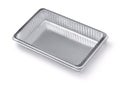 Empty silver plastic food tray