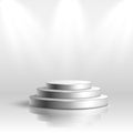 Empty Silver podium for award ceremony, Isolated on white background.Vector illustration Royalty Free Stock Photo