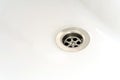 Empty Silver Sink Plughole and White Ceramic Basin Royalty Free Stock Photo