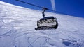 Empty ski cable car at snow mountains Titlis Royalty Free Stock Photo