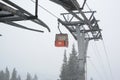 Empty ski-lift booths and ski-lift instalation Royalty Free Stock Photo