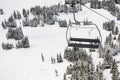 Empty ski lift in the ski resort Royalty Free Stock Photo