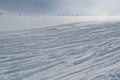 Empty ski slope ski piste because of coronavirus danger closing of all ski resorts in Switzerland Royalty Free Stock Photo