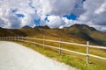 Empty ski slope in Tyrolean Alps in autumn Royalty Free Stock Photo