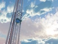 Empty sky elevator concept on the sky clouds background concept composition