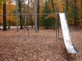 Empty slide in the park during the fall