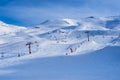 Empty slopes of French ski resort in the Pyrenees Royalty Free Stock Photo