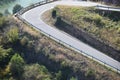 empty small serpentine road above Mosel valley Royalty Free Stock Photo