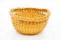 empty small straw basket on white