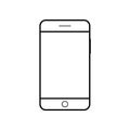 Empty smartphone icon. Cell phone symbol. Mobile gadget, PDA template Royalty Free Stock Photo