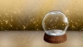 Empty Snow Ball on Wood Background Bokeh Backdrops for New Years Eve Celebrations, Birthdays, Christmas, and Year-end Winter Royalty Free Stock Photo