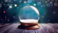 Empty snow globe Christmas background Royalty Free Stock Photo