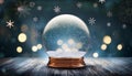 Empty snow globe Christmas background Royalty Free Stock Photo