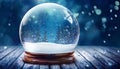 Empty snow globe Christmas background Royalty Free Stock Photo