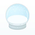 Empty snowball for winter scenes. Magic transparent ball. New year winter toy souvenir. 3d isometric vector illustration