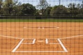 an empty softball field ready for a game Royalty Free Stock Photo