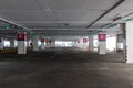 Empty space car park interior at afternoon.Indoor parking lot.interior of parking garage with car and vacant parking lot in parkin Royalty Free Stock Photo