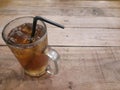 empty space of a glass of ice tea in the table Royalty Free Stock Photo