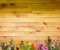 Empty space for message or advertising, brown wooden wall - recycled material - horizontal striped - old pattern background, Royalty Free Stock Photo