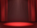 Empty space for product show on red stage with light spot. Royalty Free Stock Photo