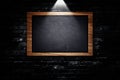 Empty space of Wooden board with blackboard white chalk grunge texture background.