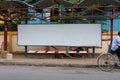 Empty spaces around the bus stop, waiting seats for outdoor buses, Nong Khai, Thailand Royalty Free Stock Photo