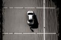 Empty spaces in large parking lot,aerial view car parking