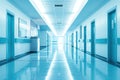 This an empty spacious hallway in hospital with clinic interior Royalty Free Stock Photo