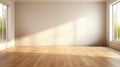 Empty spacious room with light wood floor ai generated background image