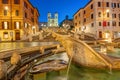 The empty Spanish Steps in Rome